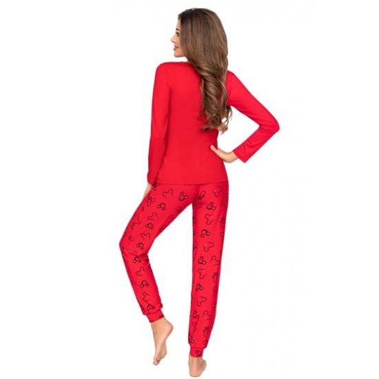 Дълга дамска пижама в червен цвят Mika Дълга дамска пижама в червен цвят Mika