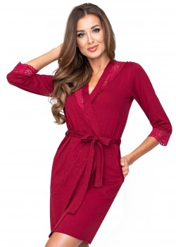 Дамски халат в цвят бордо Miriam