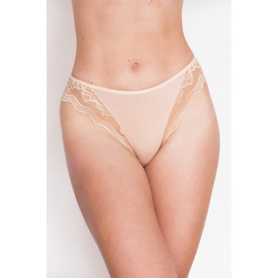 Дамски бикини с дантела в бежов цвят VALENCJA Дамски бикини с дантела в бежов цвят VALENCJA