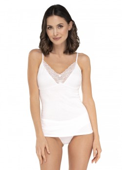 Дамски потник с тънки презрамки в бял цвят ANIELA