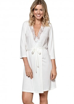 Дамски халат в цвят мляко BONA II Дамски халат в цвят мляко BONA II