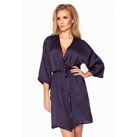 Сатенен халат в тъмносин цвят Laurine 370
