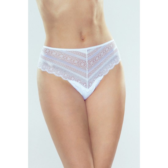 Бразилиана с дантела в бял цвят HARIET