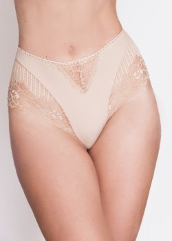 Бикини с висока талия в бежов цвят VIRGILIA