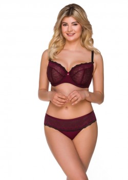 Микрофибърни макси бикини с дантела в цвят бордо 2205-06