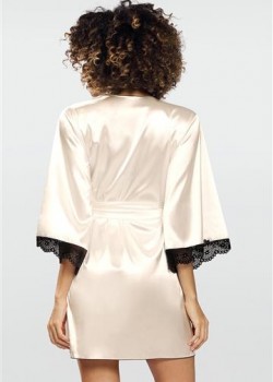 Сатенен дамски халат в цвят екрю Ola Сатенен дамски халат в цвят екрю Ola