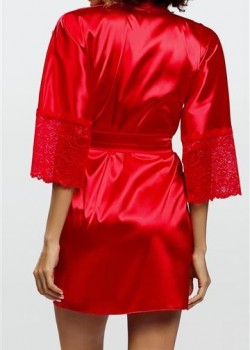 Сатенен дамски халат в червен цвят Judyta Сатенен дамски халат в червен цвят Judyta