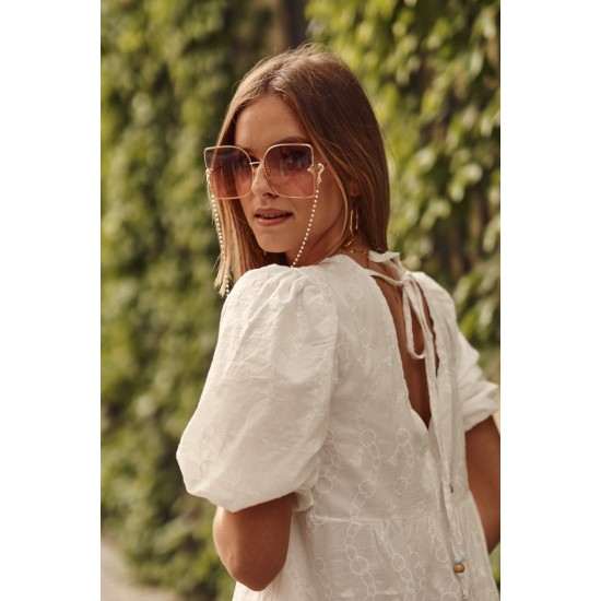 Дамска ефирна рокля в цвят екрю FG591 Дамска ефирна рокля в цвят екрю FG591