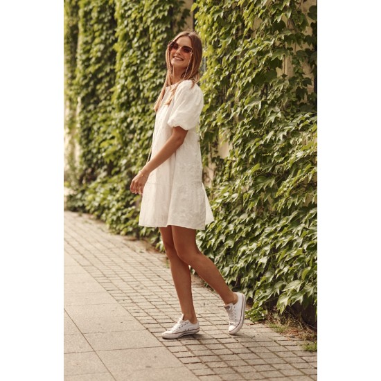 Дамска ефирна рокля в цвят екрю FG591 Дамска ефирна рокля в цвят екрю FG591