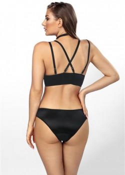 Секси сатенен сет в черен цвят Manon Секси сатенен сет в черен цвят Manon