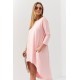 Дамска асиметрична рокля в цвят пудра FK613 Дамска асиметрична рокля в цвят пудра FK613