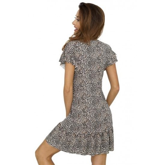 Нощница с къс ръкав в леопардов принт Omena Нощница с къс ръкав в леопардов принт Omena