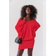 Къса рокля с дълъг ръкав в червен цвят FG632 Къса рокля с дълъг ръкав в червен цвят FG632