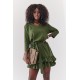 Къса дамска рокля в цвят каки FK614 Къса дамска рокля в цвят каки FK614