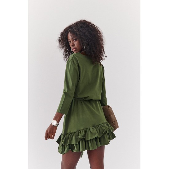 Къса дамска рокля в цвят каки FK614 Къса дамска рокля в цвят каки FK614