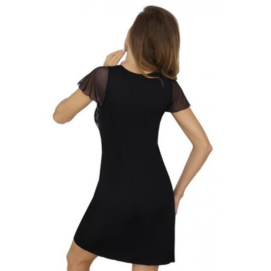 Нощница с къс ръкав в черен цвят Luna Нощница с къс ръкав в черен цвят Luna