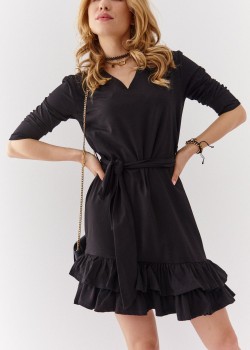 Къса дамска рокля в черен цвят FK614 Къса дамска рокля в черен цвят FK614