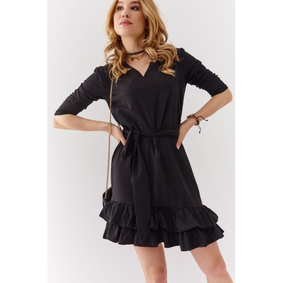 Къса дамска рокля в черен цвят FK614 Къса дамска рокля в черен цвят FK614