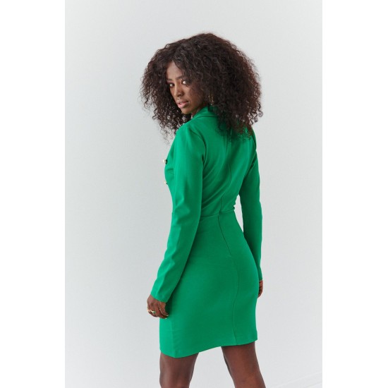 Елегантна рокля с дълъг ръкав в зелен цвят 239 Елегантна рокля с дълъг ръкав в зелен цвят 239
