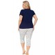 Дамска макси пижама с къс ръкав в тъмносин цвят Aria Дамска макси пижама с къс ръкав в тъмносин цвят Aria