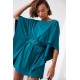 Къса рокля тип кимоно в петролено зелен цвят FG634 Къса рокля тип кимоно в петролено зелен цвят FG634