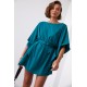 Къса рокля тип кимоно в петролено зелен цвят FG634 Къса рокля тип кимоно в петролено зелен цвят FG634