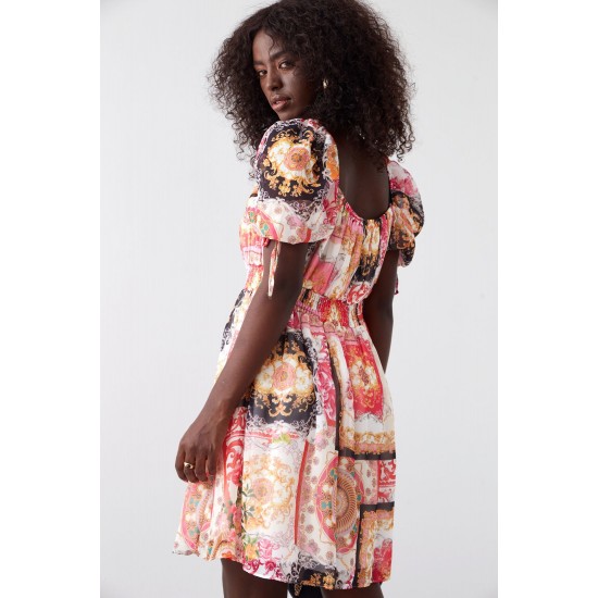 Къса ефирна рокля в розов цвят 030800 Къса ефирна рокля в розов цвят 030800