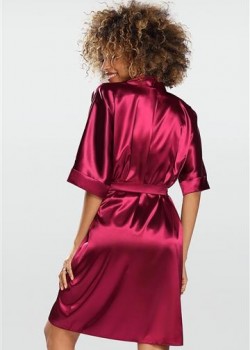 Сатенен дамски халат в цвят бордо Nable 100 Сатенен дамски халат в цвят бордо Nable 100