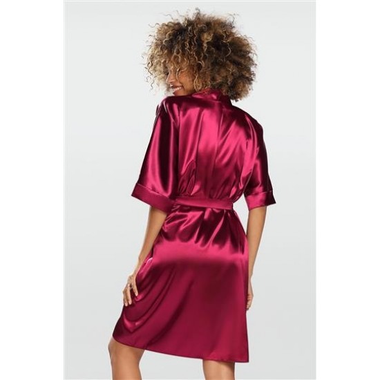 Сатенен дамски халат в цвят бордо Nable 100 Сатенен дамски халат в цвят бордо Nable 100