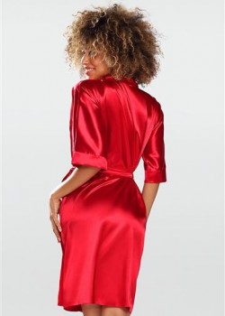 Сатенен дамски халат в червен цвят Nable 100 Сатенен дамски халат в червен цвят Nable 100