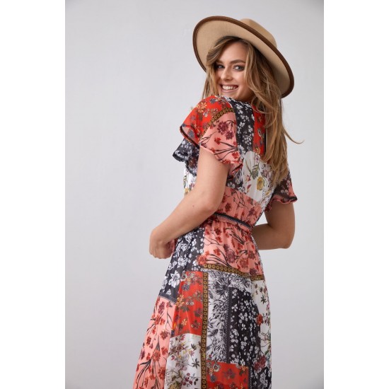 Дълга дамска рокля в оранжев цвят FG646 Дълга дамска рокля в оранжев цвят FG646