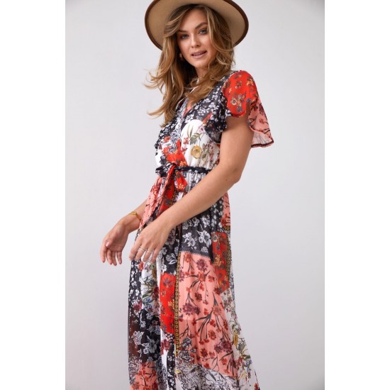 Дълга дамска рокля в оранжев цвят FG646 Дълга дамска рокля в оранжев цвят FG646