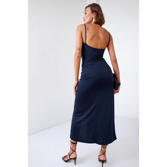 Елегантна дълга рокля в тъмносин цвят 110570 Елегантна дълга рокля в тъмносин цвят 110570