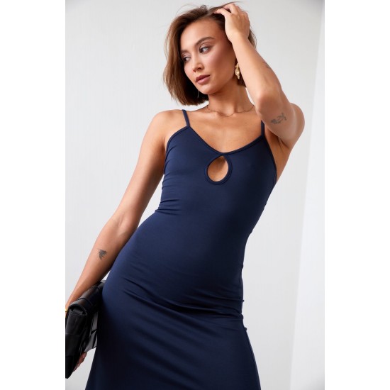 Елегантна дълга рокля в тъмносин цвят 110570 Елегантна дълга рокля в тъмносин цвят 110570