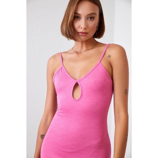 Елегантна дълга рокля в розов цвят 110570 Елегантна дълга рокля в розов цвят 110570