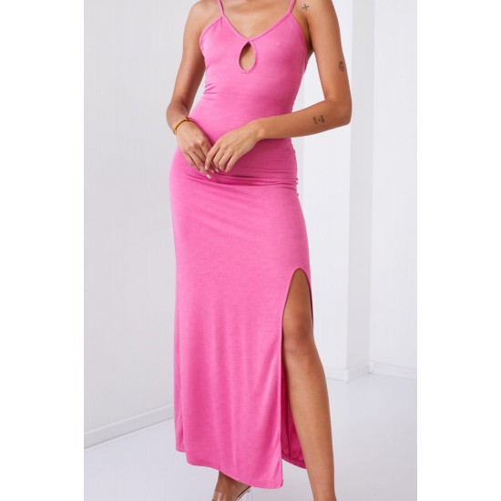 Елегантна дълга рокля в розов цвят 110570 Елегантна дълга рокля в розов цвят 110570