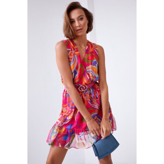 Ефирна къса рокля в розов цвят 03040 Ефирна къса рокля в розов цвят 03040