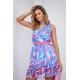 Ефирна къса рокля в син и лилав цвят 03040 Ефирна къса рокля в син и лилав цвят 03040