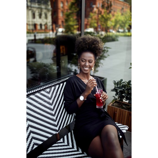 Елегантна рокля с дълъг ръкав в черен цвят FK623 Елегантна рокля с дълъг ръкав в черен цвят FK623