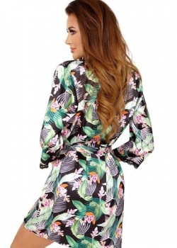 Сатенен дамски халат в черен цвят Eris Сатенен дамски халат в черен цвят Eris