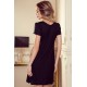 Елегантна нощница с къс ръкав в черен цвят SELMA Елегантна нощница с къс ръкав в черен цвят SELMA