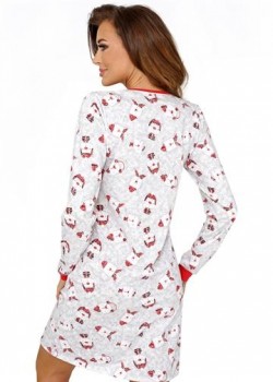 Коледна нощница с дълги ръкави в цвят екрю Teddy Коледна нощница с дълги ръкави в цвят екрю Teddy