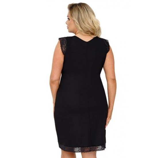 Макси нощница с къс ръкав в черен цвят Vera Макси нощница с къс ръкав в черен цвят Vera