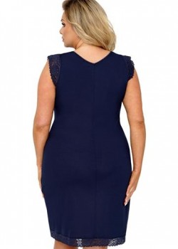 Макси нощница с къс ръкав в тъмносин цвят Vera Макси нощница с къс ръкав в тъмносин цвят Vera