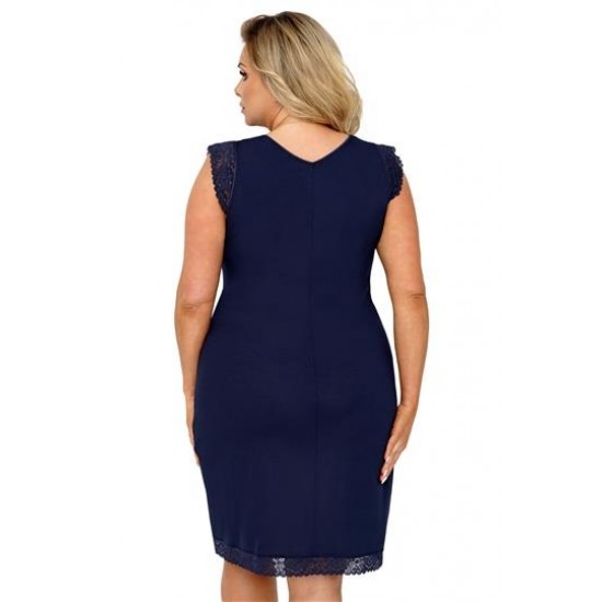 Макси нощница с къс ръкав в тъмносин цвят Vera Макси нощница с къс ръкав в тъмносин цвят Vera