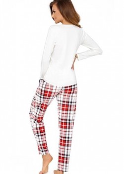 Дълга коледна дамска пижама в цвят екрю Merry Дълга коледна дамска пижама в цвят екрю Merry