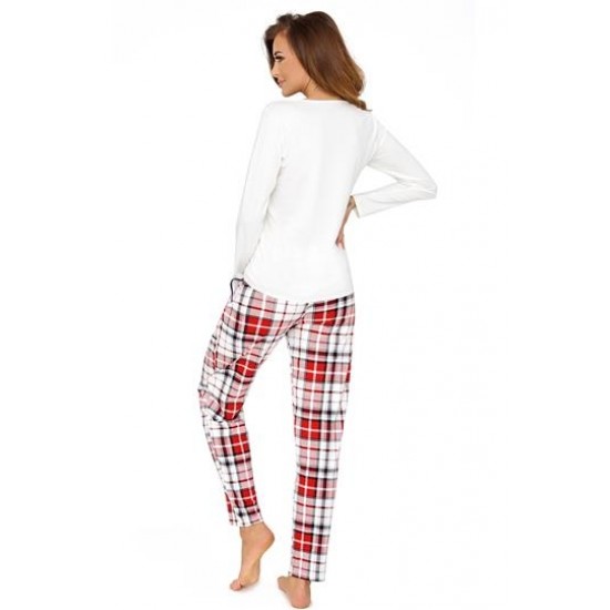 Дълга коледна дамска пижама в цвят екрю Merry Дълга коледна дамска пижама в цвят екрю Merry