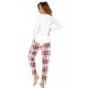 Дълга коледна дамска пижама в цвят екрю Merry Дълга коледна дамска пижама в цвят екрю Merry