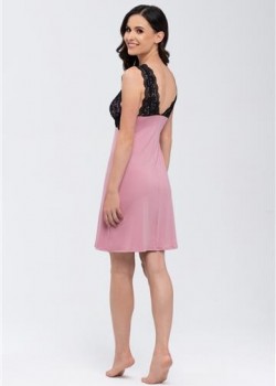 Нощница с широки презрамки в розово и черно LARISA Нощница с широки презрамки в розово и черно LARISA