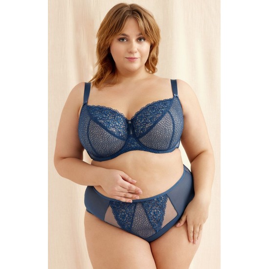 Макси сутиен с меки чашки в син цвят K728 EDITH Макси сутиен с меки чашки в син цвят K728 EDITH